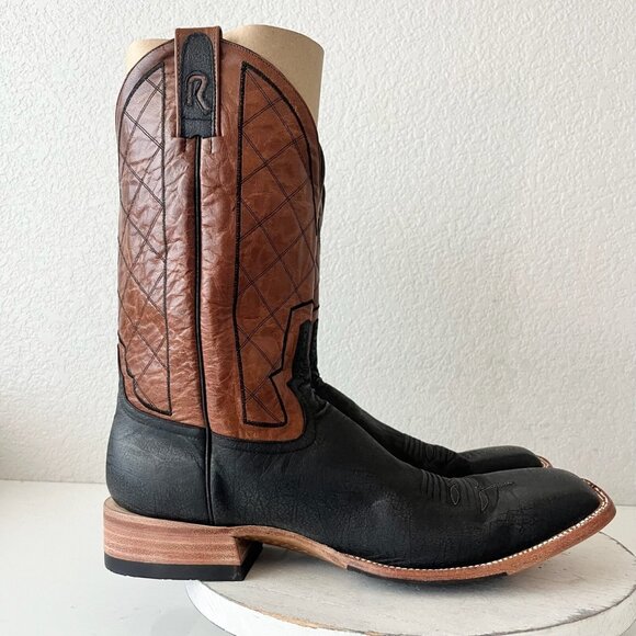 Rod Patrick Mens Cowboy Boots 15AA Antique Mocha Bison Brown Western Square Toe - Picture 3 of 13